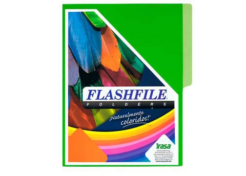 FOLDER FLASHFILE BITONO VERDE T/C PAQ. DE 50 UND EN BOLSA 135G